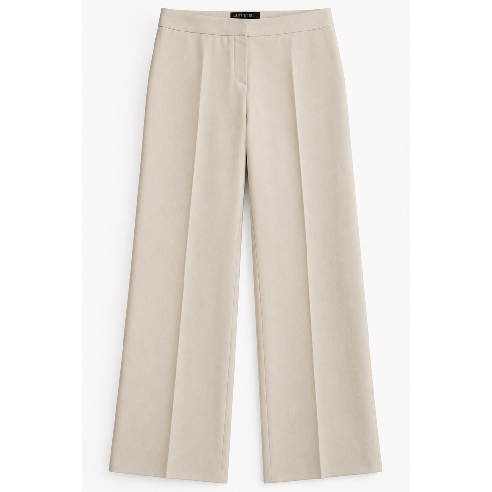 Lafayette 148 New York Pants Womens 16 Beige Wool Stretch Wide Leg Trousers